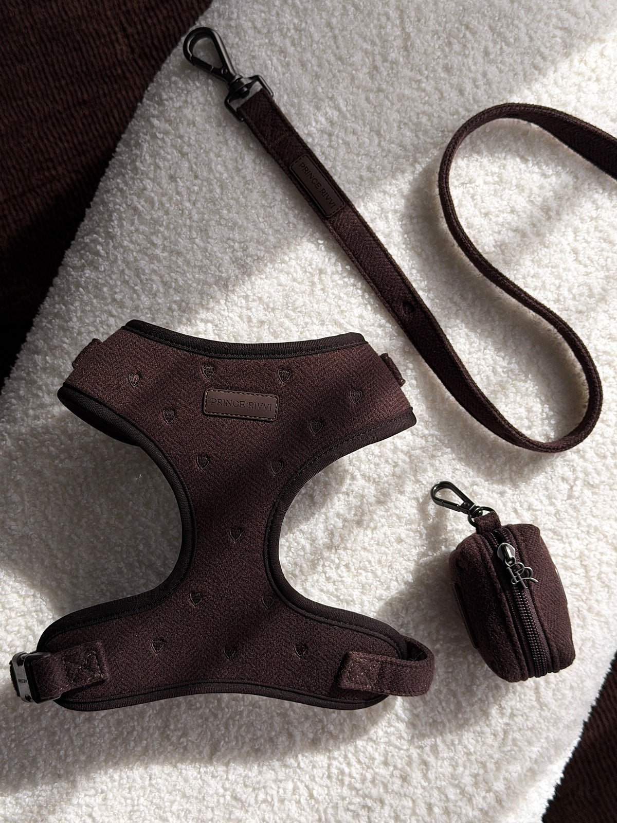 Chocolate Herringbone Adjustable Harness