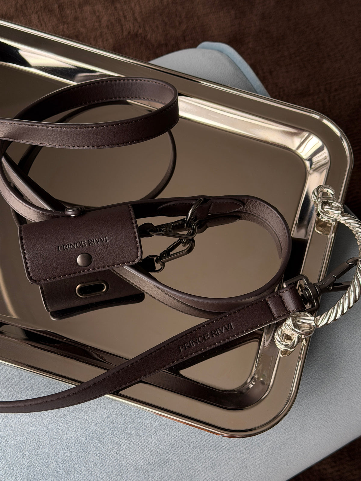 Chocolate Leather Crossbody Leash