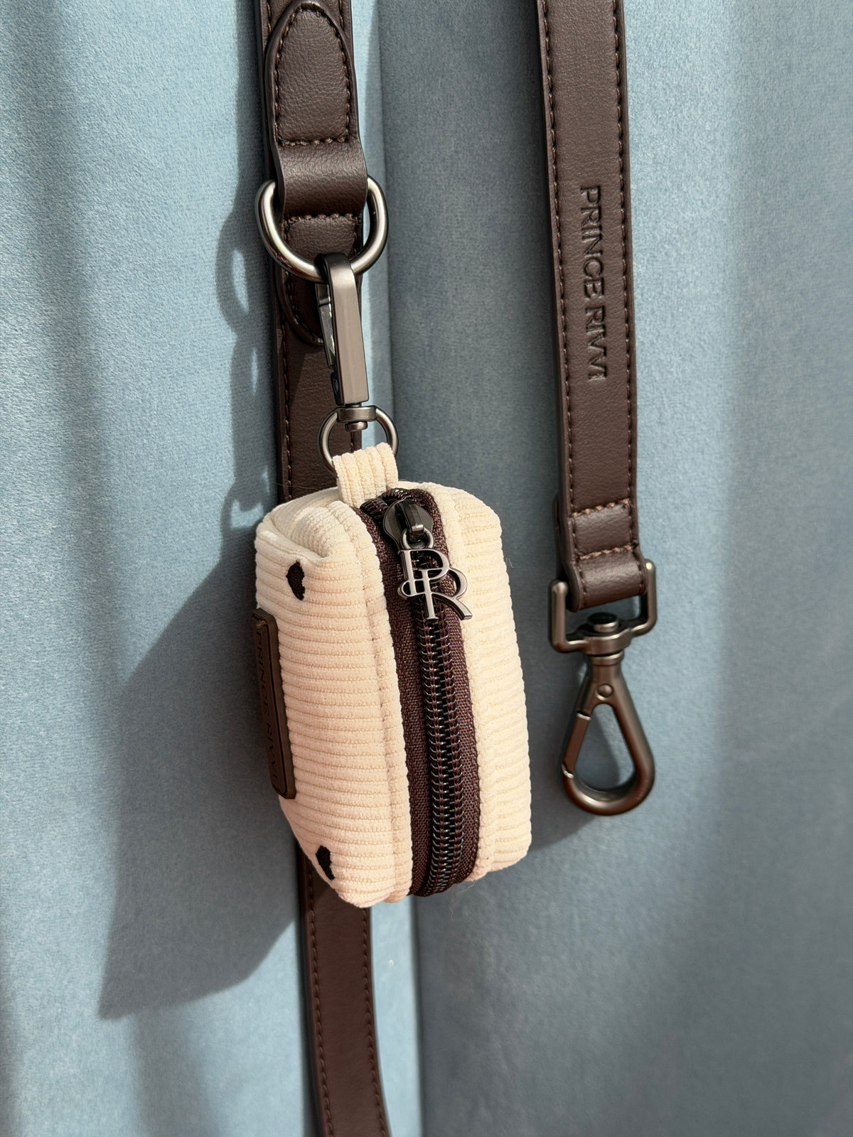 Cream Corduroy Poop Bag Holder
