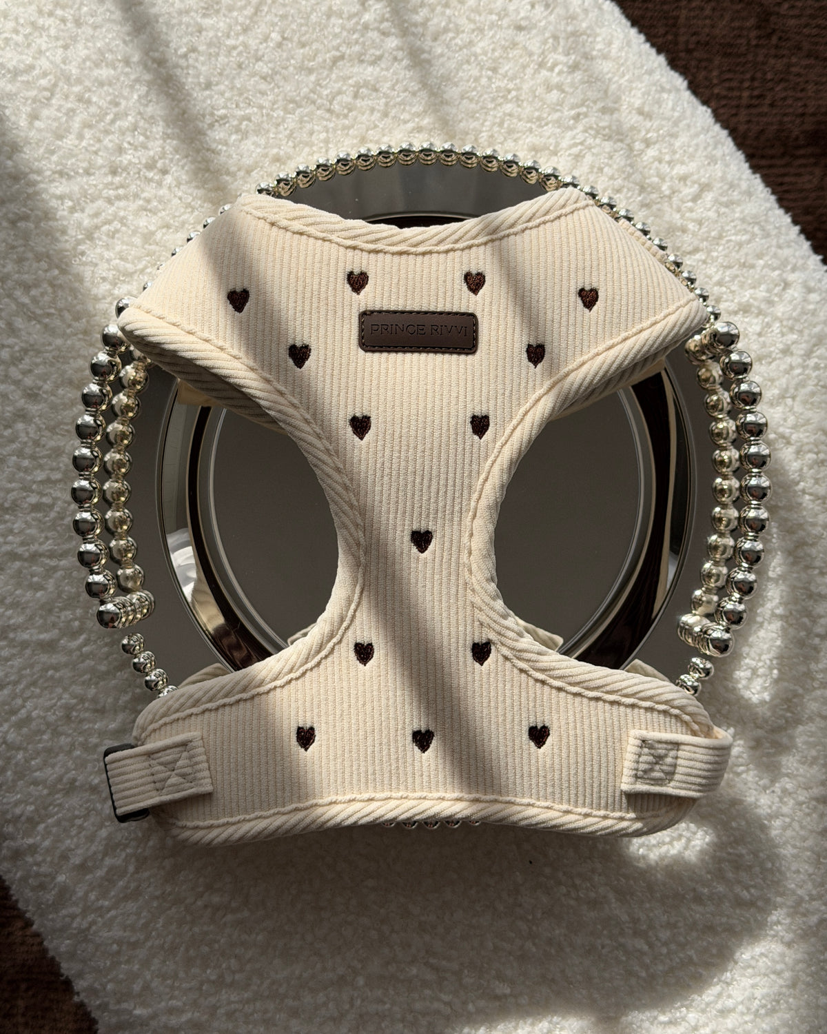 Cream Corduroy Adjustable Harness