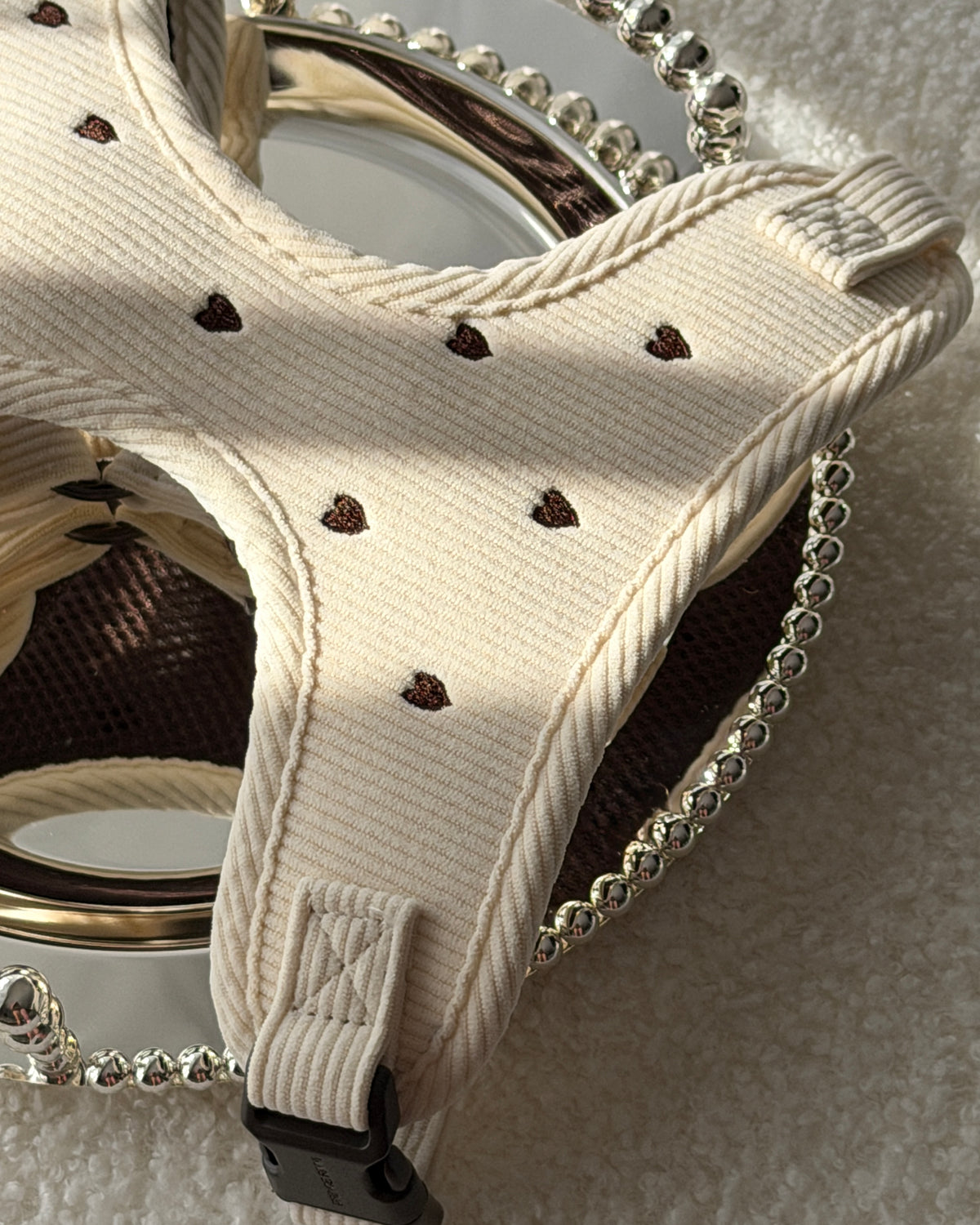 Cream Corduroy Adjustable Harness