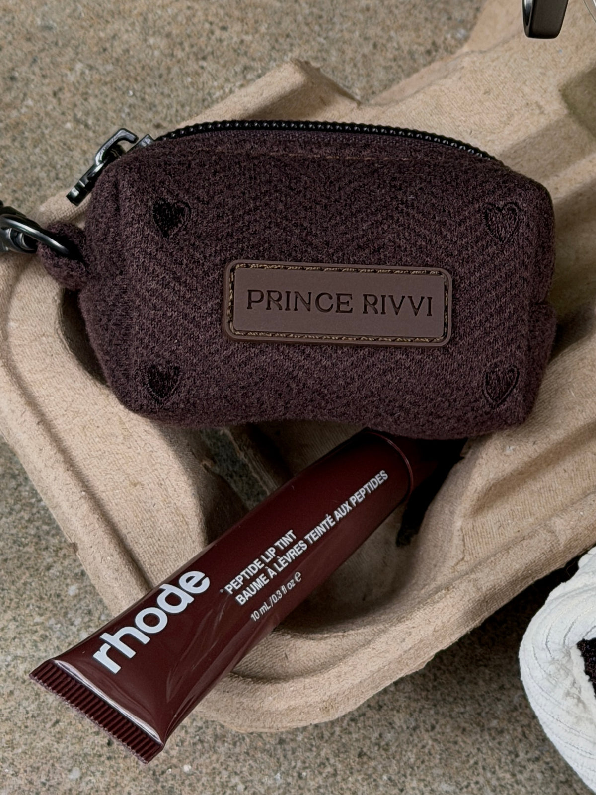 Chocolate Herringbone Poop Bag Holder