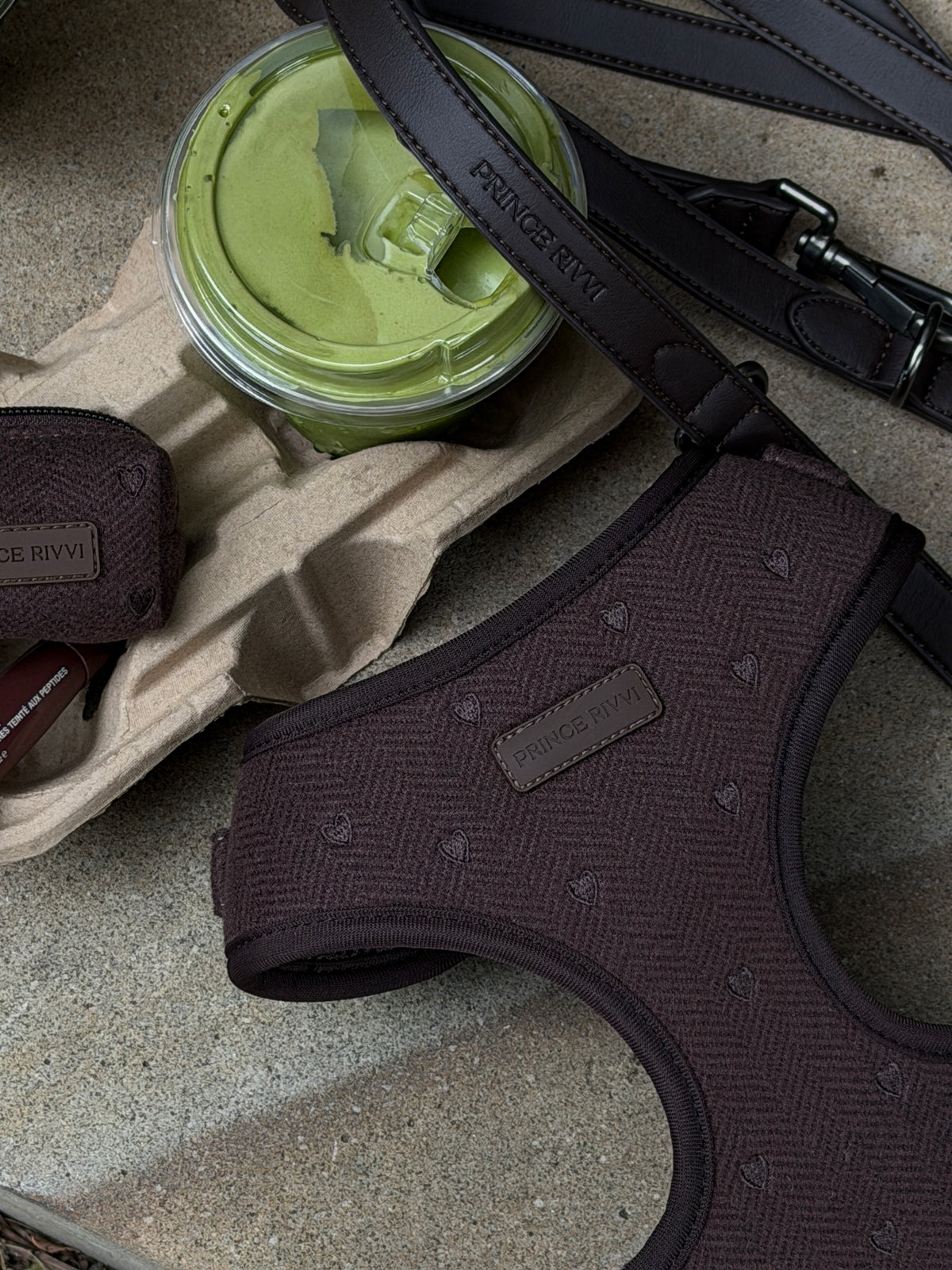 Chocolate Herringbone Adjustable Harness