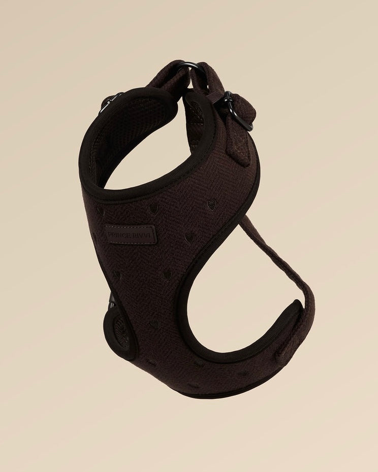Chocolate Herringbone Adjustable Harness