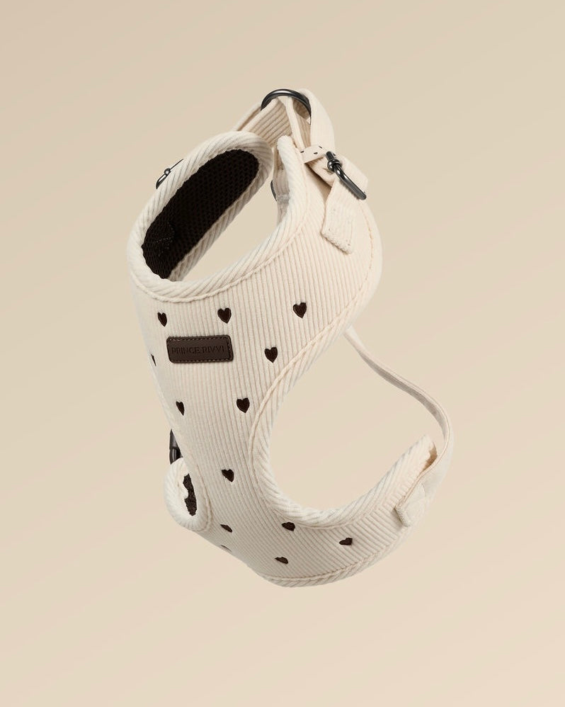 Cream Corduroy Adjustable Harness